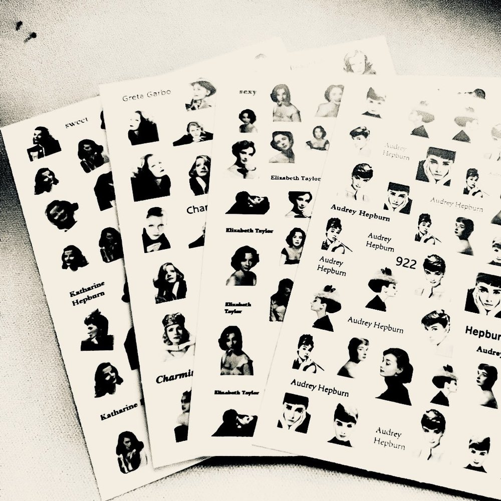 Rare 4 sheet set of  icon movie star nail water transfers
